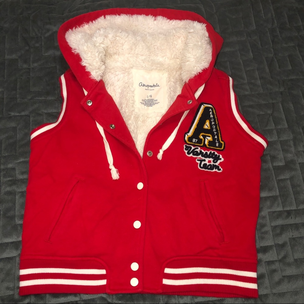 Aeropostale Red Varsity Vest